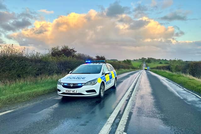 Northumbria Police have arrested a 41-year-old man on suspicion of driving while disqualified and uninsured.