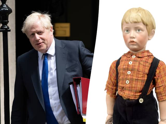  A rare doll with a striking resemblance to a young Boris Johnson could fetch up to £17,000 when it goes under the hammer. 