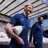 Anthony Gordon of Newcastle United arrives at the stadium prior to the Premier League match between Newcastle United and Tottenham Hotspur at St. James Park on April 23, 2023 in Newcastle upon Tyne, England. (Photo by Stu Forster/Getty Images)