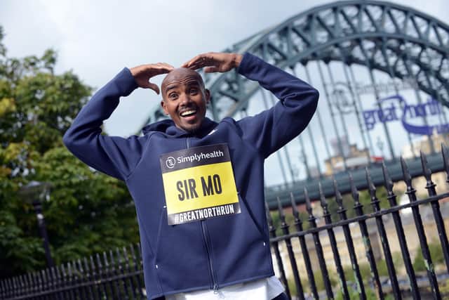 Sir Mo Farah at the launch of the Great North Run in 2019. 
