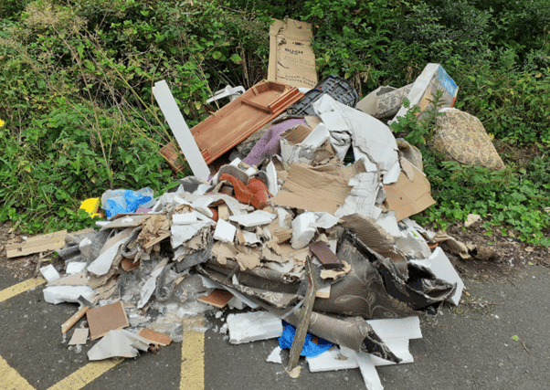 The pile of rubbish was abandoned in Heaton Park last year. 