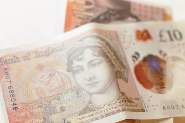 New 10 Pound note relased September 14, 2017 with Jane Austen on reverse (photo: adobe)