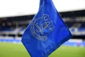A close up shot of an Everton corner flag