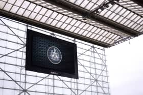 A general view of the LED Screen, displaying the emblem of Newcastle United, on the inside of the stadium prior to kick off of the Premier League match between Newcastle United and Everton FC at St. James Park on October 19, 2022 in Newcastle upon Tyne, England. (Photo by George Wood/Getty Images)