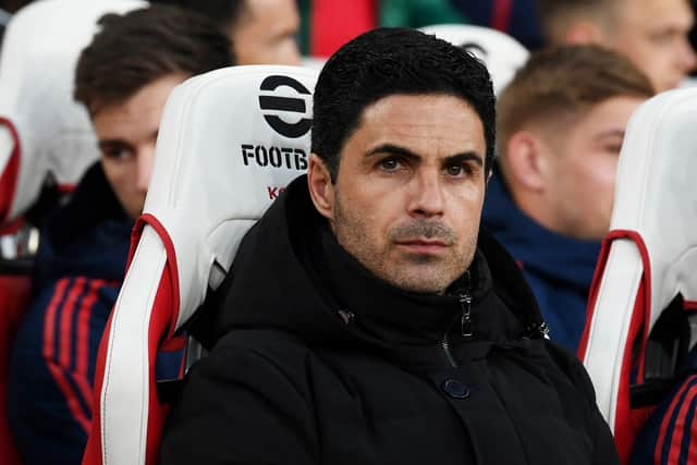 Arsenal manager Mikel Arteta looks on during a match