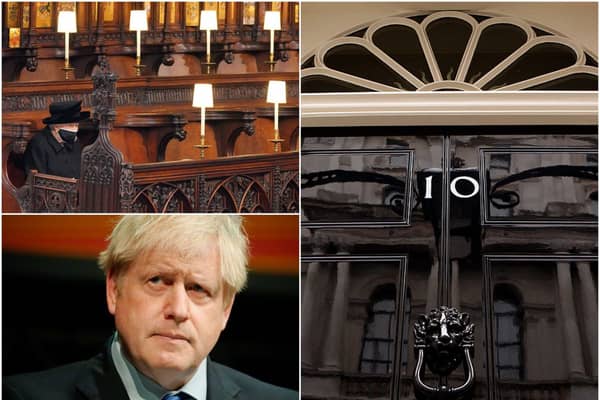 Two parties were reportedly held in Downing Street the night before the Queen sat alone at the Duke of Edinburgh’s funeral. (Getty Images)
