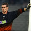 Shay Given of Newcastle United in action during the UEFA Champions League, Group E match on October 1, 2002 between Juventus and Newcastle United played at the Stadio Delle Alpi in Turin, Italy. Juventus won the match 2-0. (Photo by Phil Cole/Getty Images)