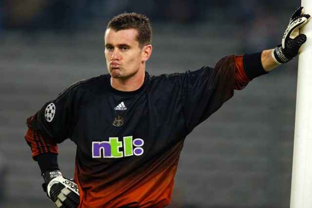 Shay Given of Newcastle United in action during the UEFA Champions League, Group E match on October 1, 2002 between Juventus and Newcastle United played at the Stadio Delle Alpi in Turin, Italy. Juventus won the match 2-0. (Photo by Phil Cole/Getty Images)