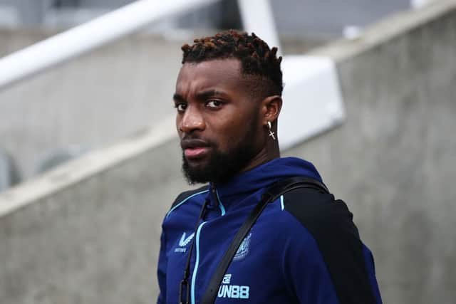 Newcastle United winger Allan Saint-Maximin.  (Photo by George Wood/Getty Images)