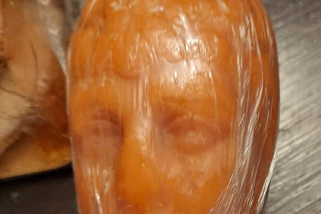 A soap head from 1900 forms part of Stephanie Weaver’s soap collection.