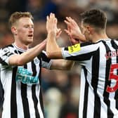 Newcastle United duo Sean Longstaff and Fabian Schar. (Photo by Naomi Baker/Getty Images)