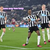 Alexander Isak of Newcastle United celebrates after scoring a goal