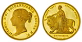 The ‘world’s most beautiful coin’ depicting Queen Victoria as a royal fairy guiding a lion has sold for £267,000, 182 years after it was minted for her coronation. 