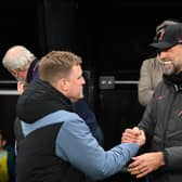 Liverpool’s Jurgen Klopp and Newcastle United boss Eddie Howe. 