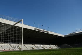 A general view of the stadium before the Premier League match between Newcastle United and Manchester United at St. James Park on April 02, 2023 in Newcastle upon Tyne, England. (Photo by Michael Regan/Getty Images)