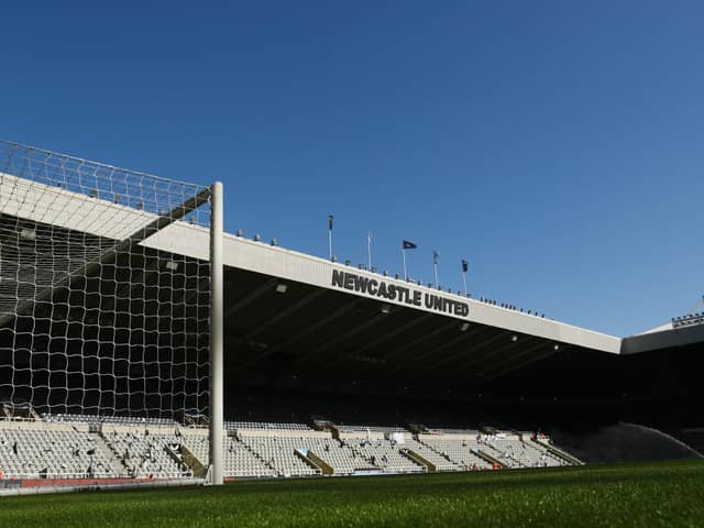 A general view of the stadium before the Premier League match between Newcastle United and Manchester United at St. James Park on April 02, 2023 in Newcastle upon Tyne, England. (Photo by Michael Regan/Getty Images)