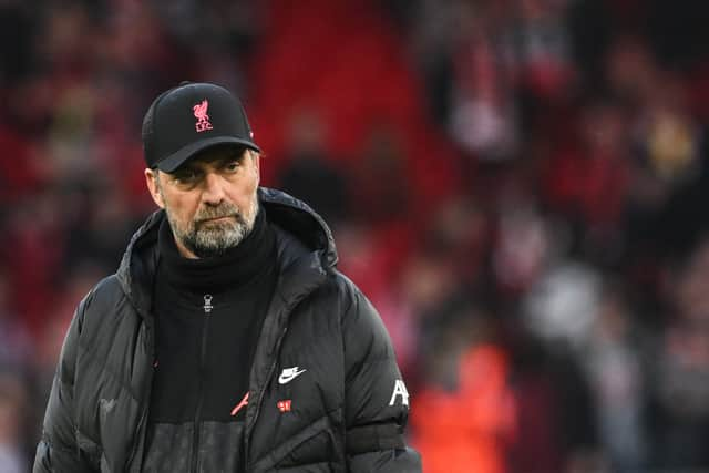 Liverpool manager Jurgen Klopp reacts