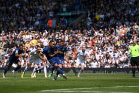 Callum Wilson of Newcastle United scores the team's second goal from the penalty spot during the Premier League match between Leeds United and Newcastle United at Elland Road on May 13, 2023 in Leeds, England. (Photo by Stu Forster/Getty Images)
