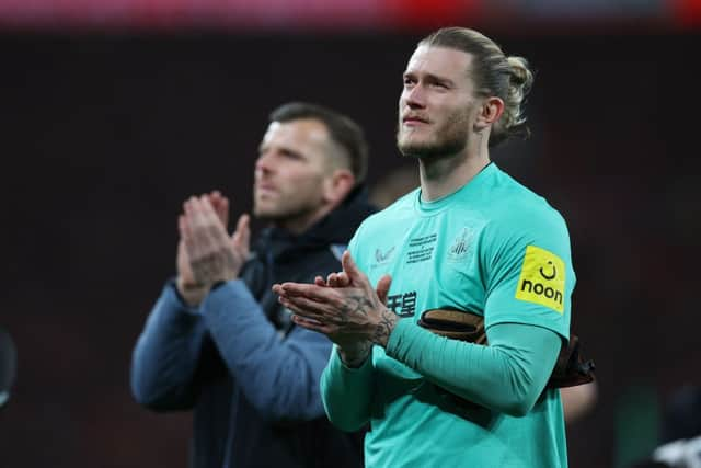 Newcastle United goalkeeper Loris Karius.