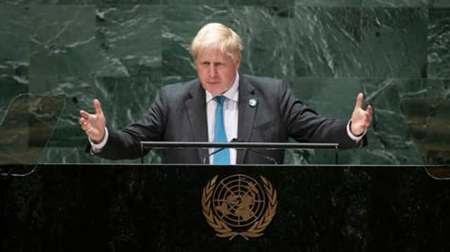 Boris Johnson addressed the 76th Session of the U.N. General Assembly and spoke about the threat of climate change (Getty Images)