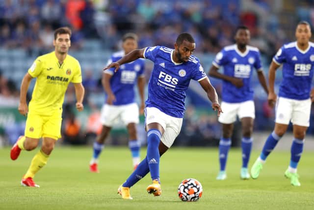 Ricardo Pereira of Leicester City during a Pre Season Friendly match between Leicester City and Villarreal CF at The King Power Stadium on August 04, 2021 in Leicester, England.