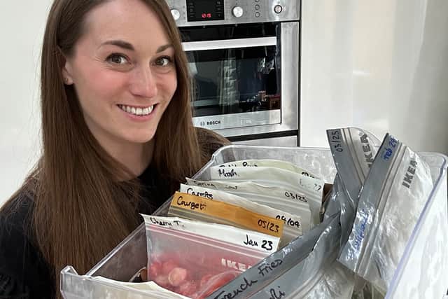 Kate, from Orpington, Kent, now has a constant “stash” of ingredients in her freezer, meaning she can always use the right amount and reduce waste. This has also allowed her to limit her trips to the supermarket and save money as her frozen produce could be used time and time again.