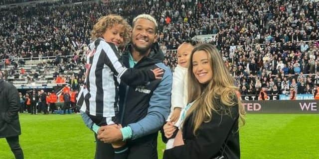The family celebrated after the match.