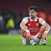 Former Arsenal left-back Kieran Tierney.  (Photo by Stuart MacFarlane/Arsenal FC via Getty Images)