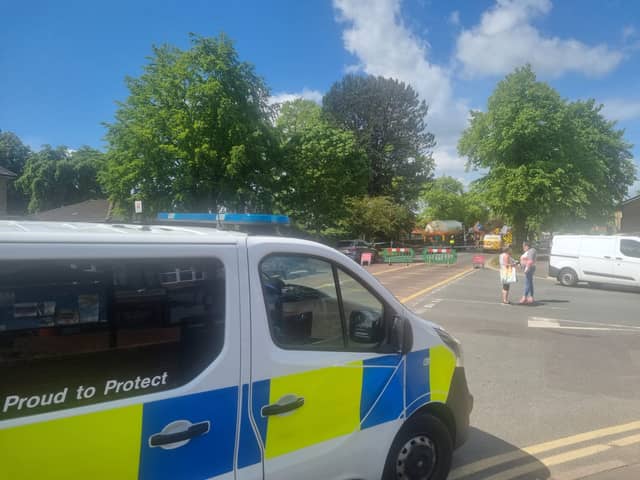 The scenes from Stamfordham Road, Westerhope, on Tuesday morning.
