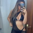 Chloe wore a black leather bikini and cut-out jumpsuit. (Picture: Instagram/@chloegshore1)