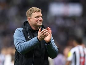 Newcastle United manager Eddie Howe applauds the crowd