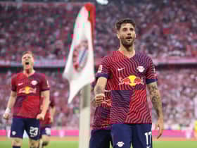 RB Leipzig midfielder Dominik Szoboszlai is a target for Newcastle United. (Photo by Alex Grimm/Getty Images)