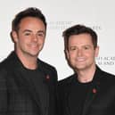 Ant McPartlin (left) had everyone in stitches after he took a stumble to open the first Britain's Got Talent live semi-final - Credit: Getty