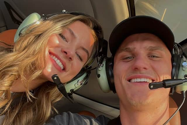 Chana and Sven on a helicopter trip