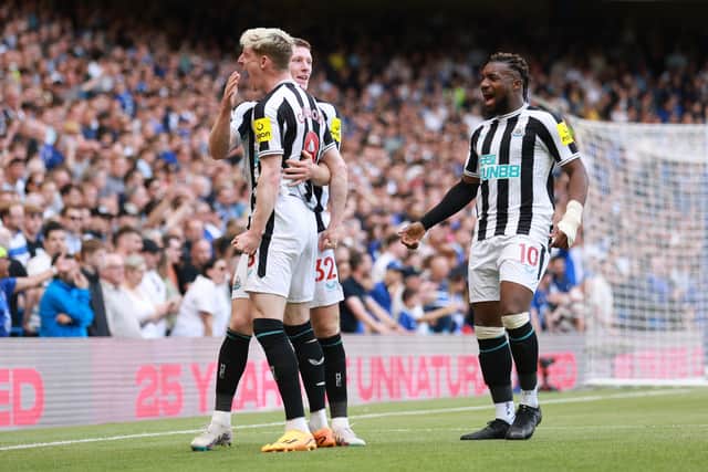 Gordon celebrating his first Newcastle United goal.