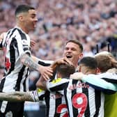 Newcastle United celebrate scoring a goal