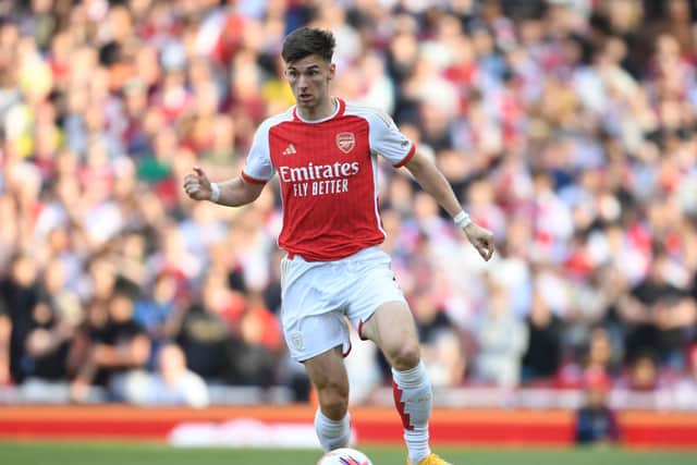 Arsenal left-back Kieran Tierney.  (Photo by Stuart MacFarlane/Arsenal FC via Getty Images)