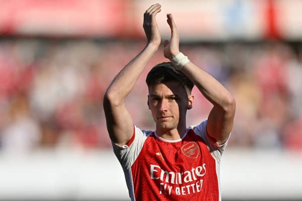 Arsenal left-back Kieran Tierney. (Photo by GLYN KIRK/AFP via Getty Images)
