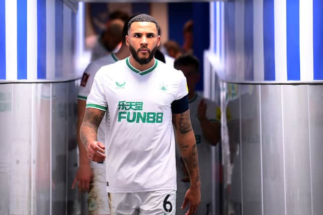 Newcastle United captain Jamaal Lascelles leads the team out at Hillsborough last season.