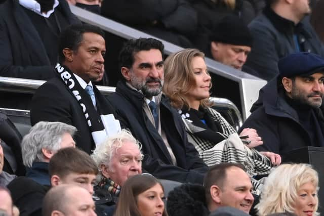  Newcastle  chairman Yasir Al-Rumayyan (2nd left) and co-owner Amanda Staveley 