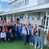 Newcastle United fans visit Hanwell Town before playing Brentford in April (Image: Hanwell Town)