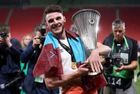 West Ham United midfielder Declan Rice. (Photo by Alex Grimm/Getty Images)