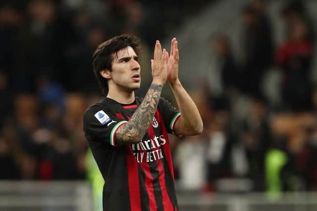 AC Milan midfielder Sandro Tonali.  (Photo by Marco Luzzani/Getty Images)