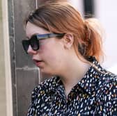 Paris Mayo outside the Worcester Crown Court, where she has been found guilty of murdering her newborn son Stanley at her parents' home in Ross-on-Wye 