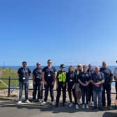 Inspector Jennifer Bushby, Superintendent Kevin Waring and members of North Tyneside Council’s Community Protection Team. Photo: Northumbria Police.