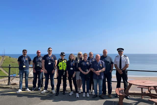 Inspector Jennifer Bushby, Superintendent Kevin Waring and members of North Tyneside Council’s Community Protection Team. Photo: Northumbria Police.