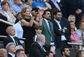 Amanda Staveley alongside Yasir-Al-Rumayyan (c) and Mehrdad Ghodoussi (Image: Getty Images)