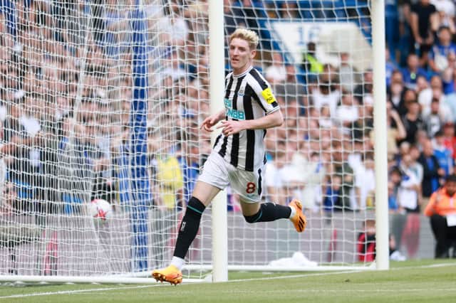 Anthony Gordon scored his first goal for Newcastle United against Chelsea last season.