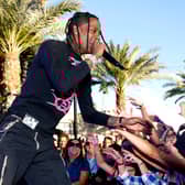 Travis Scott performs during Michael Rubin's 2023 Fanatics Super Bowl Party; the “Astroworld” musician is set to perform two dates in the UK this week despite being arrested in June 2024 in Miami (Credit: Getty Images)