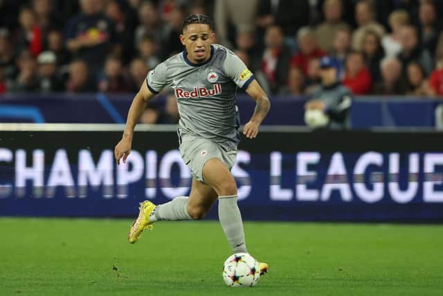 Red Bull Salzburg striker Noah Okafor.  (Photo by Alexander Hassenstein/Getty Images)